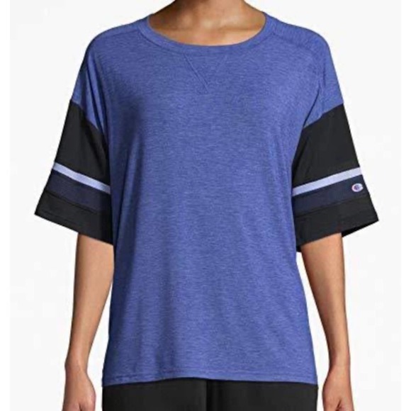 Champion Colorblock Gym Issue Blue Football Tee - Picture 1 of 7